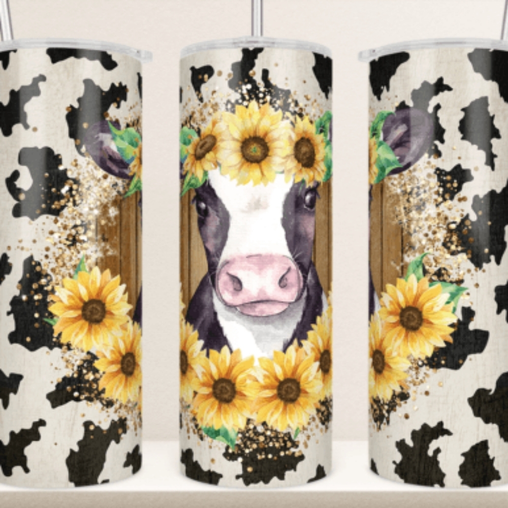 Sunflower Cow 20oz Tumbler